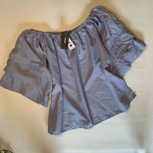 Vivid blue and white stripe..  XL top.